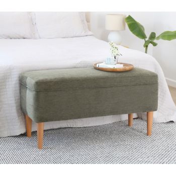 Taburet, Atelier del Sofa, 209FLF1411, 50% bumbac, 50% in, Verde