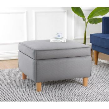 Taburet, Atelier del Sofa, 209FLF1417, Bumbac, Gri