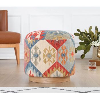 Taburet, Atelier del Sofa, 209FLF1438, 50% bumbac, 50% in, Multicolor