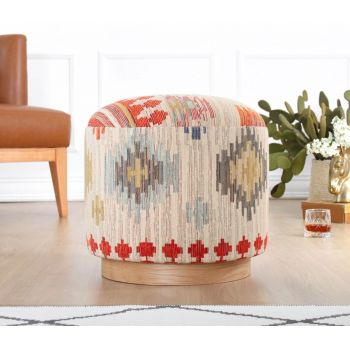 Taburet, Atelier del Sofa, 209FLF1439, 50% bumbac, 50% in, Crem