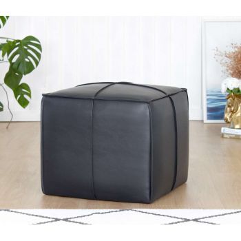 Taburet, Atelier del Sofa, 209FLF1449, Piele ecologica, Negru