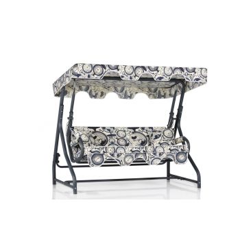 Balansoar de gradina extensibila 3 locuri Sibiu, Albastru, 200 x 165 x 110 cm