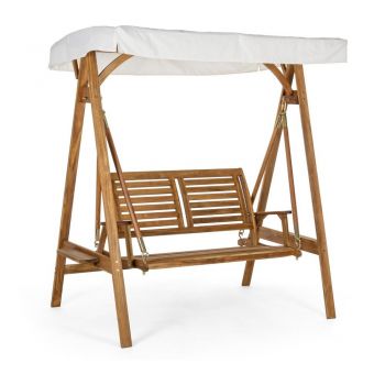 Balansoar de grădină în culoare naturală din lemn masiv Noemi – Bizzotto