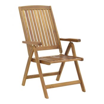 Fotoliu 5 locuri Zerco pliabil lemn de salcâm Natural 61x65x110 cm