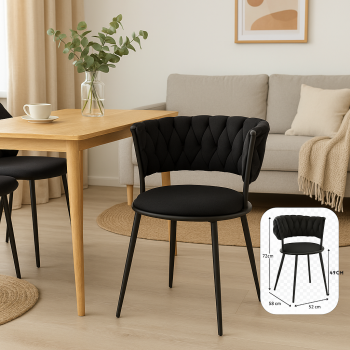 Fotoliu Alkia I textil, neagra, 57x58x72 cm