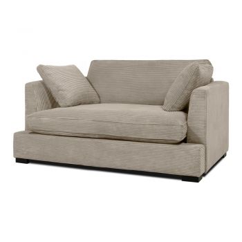 Fotoliu bej cu tapițerie din catifea reiată Mobby – Scandic