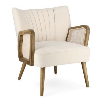 Fotoliu bej cu tapițerie din catifea Virna – Bizzotto