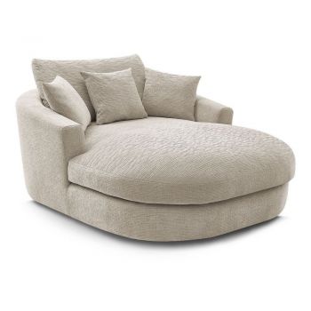 Fotoliu bej cu tapițerie din chenille Belem – Bobochic Paris