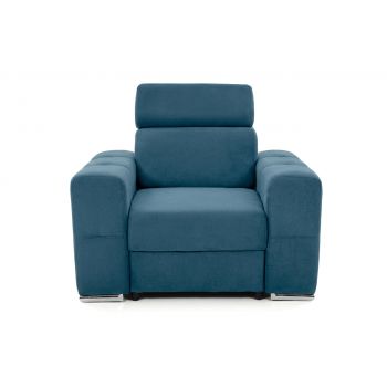 Fotoliu BELLAGIO, cu Tetier reglabil 105x96x86 cm, Albastru Denim, Outlet