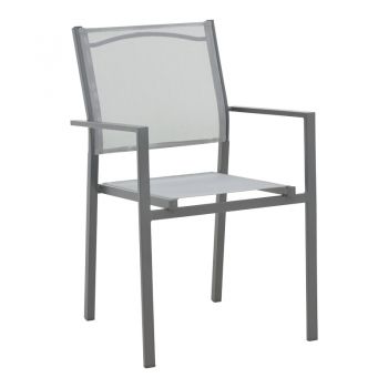 Fotoliu Confidence metal antracit si textil, Gri, 54x54x86 cm