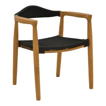 Fotoliu de gradina Ganny Boho Negru 59x56x71 cm