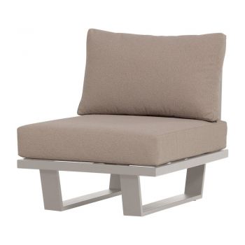 Fotoliu de grădină grej din metal/capitonat Bear – WOOOD