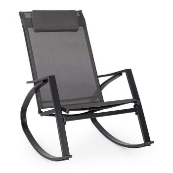 Fotoliu de grădină gri antracit din metal Ercolano – Bizzotto