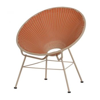 Fotoliu de grădină portocaliu din ratan artificial Kazoun – WOOOD