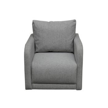 Fotoliu din lemn, plastic, textil, gri