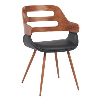 Fotoliu elegant cu functie de relaxare, Fern și lemn nuc, 52x59x80 cm