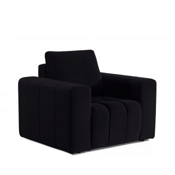 Fotoliu ELTAP, LazF_15, Lazaro, 108x89x85 cm, lemn/poliester, negru