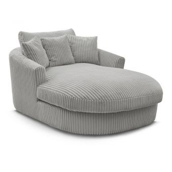 Fotoliu gri cu tapițerie din catifea reiată Belem – Bobochic Paris