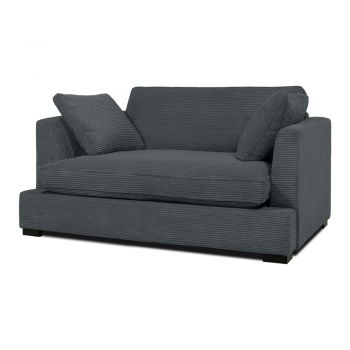 Fotoliu gri cu tapițerie din catifea reiată Mobby – Scandic