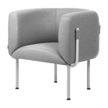 Fotoliu gri cu tapițerie din lână Ubi – noo.ma