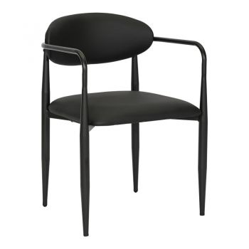 Fotoliu Kalone, piele ecologica, negru, 56x55x78 cm