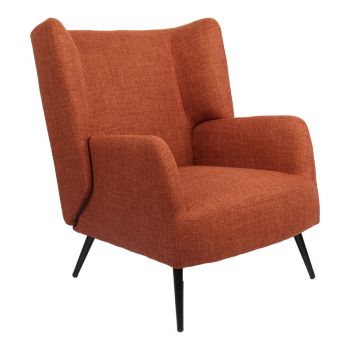 Fotoliu Mareta Teracotă, Cadru Negru, 83x80x99 cm