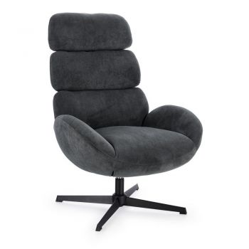 Fotoliu negru pivotant Violante – Bizzotto