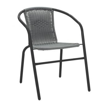 Fotoliu Obbi din metal negru-Gri, deschis, 54x56x73 cm