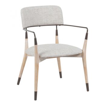 Fotoliu Sentana, Metal-lemn și țesătură, 56x56x79 cm, Bej-maroniu