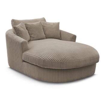 Fotoliu taupe cu tapițerie din catifea reiată Belem – Bobochic Paris