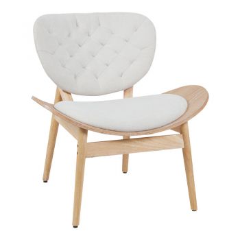 Fotoliu Udalle, Lemn & Țesătură Bej, 77x70x81 cm