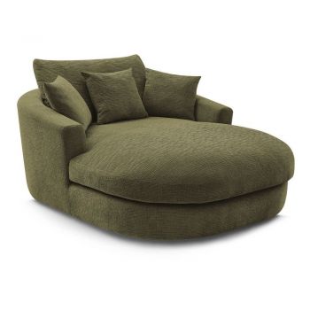 Fotoliu verde cu tapițerie din chenille Belem – Bobochic Paris