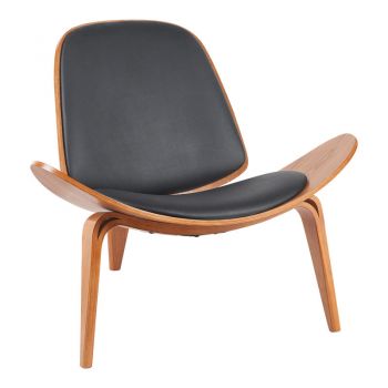 Fotoliu Vilma, Piele, Lemn de Nuc, 90x76x74 cm