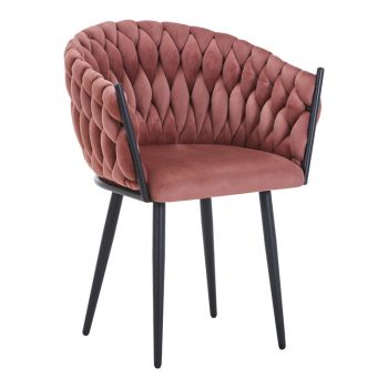 Fotoliu Vivian, Catifea, Metal Negru, 61x55x80 cm