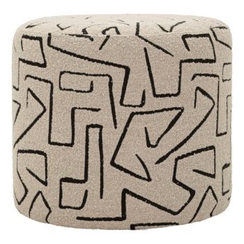 Puf bej cu tapițerie din țesătură bouclé Nairobi – Mauro Ferretti
