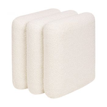 Puf bej cu tapițerie din țesătură bouclé Radd – noo.ma