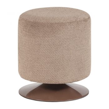 Puf maro deschis cu tapițerie din țesătură bouclé Islen – WOOOD