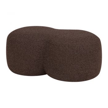 Puf maro închis cu tapițerie din țesătură bouclé Umbo – noo.ma