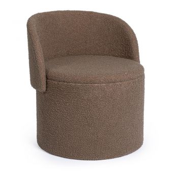 Puf taupe cu tapițerie din țesătură bouclé Anthea – Yes Everyday