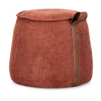 Puf teracotă cu tapițerie din chenille Anila – Bizzotto