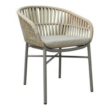 Scaun balansoar aluminiu maro, cu perna, 57x60x78 cm