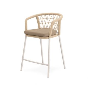 Scaun de bar EDRIN H65 CM - Alb