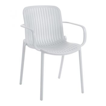 Scaun de exterior Teragi stackable fotoliu pp cu UV protection, alb, 59x57x82 cm