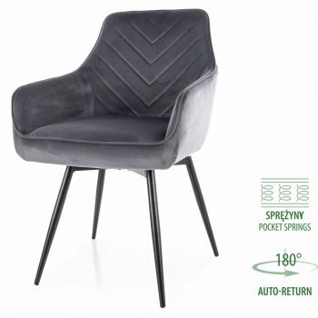 Scaun SERVIA VELVET - Grey