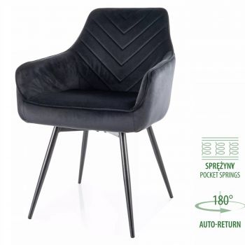 Scaun SERVIA VELVET - Negru