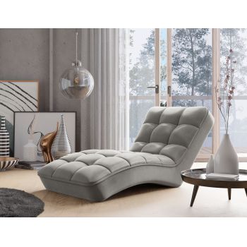 Sezlong living ELTAP, LOR-03NU, Loren, 170x85x85 cm, lemn/poliester, gri deschis