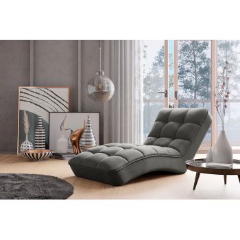 Sezlong living ELTAP, LOR-06SO, Loren, 170x85x85 cm, lemn/poliester, gri inchis