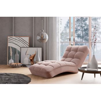 Sezlong living ELTAP, LOR-101GO, Loren, 170x85x85 cm, lemn/poliester, roz