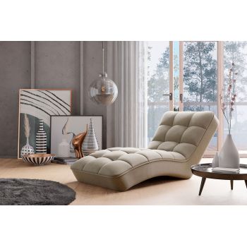 Sezlong living ELTAP, LOR-22IN, Loren, 170x85x85 cm, lemn/poliester, bej