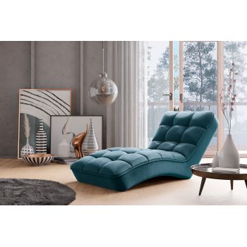 Sezlong living ELTAP, LOR-40NU, Loren, 170x85x85 cm, lemn/poliester, albastru